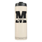 Monogramm und Name Moderner Mensch Thermosbecher (Vorderseite)
