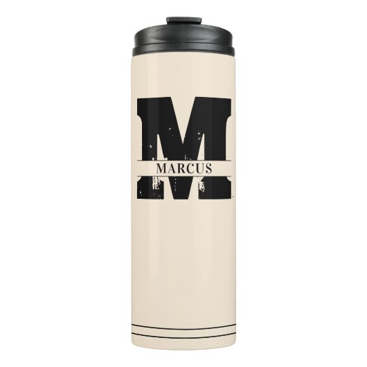 Monogramm und Name Moderner Mensch Thermosbecher (Vorderseite)