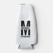 Monogramm und Name moderner Personalisierter Trauz Flaschenkühler (Vorderseite)