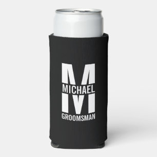 Monogramm und Name moderner Personalisierter Trauz Selters Dosenkühler