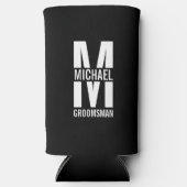 Monogramm und Name moderner Personalisierter Trauz Selters Dosenkühler (Vorderseite)