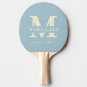 Monogramm und Name Overlay Light Sky Tischtennis Schläger (Vorderseite)