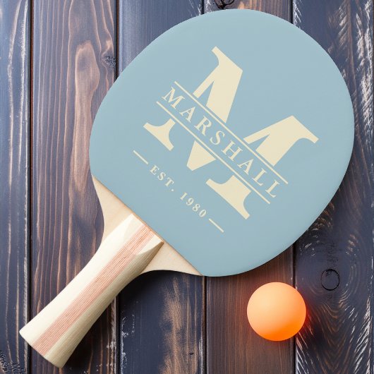 Monogramm und Name Overlay Light Sky Tischtennis Schläger