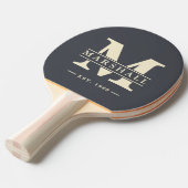 Monogramm und Name Overlay Mediterranes Grau Tischtennis Schläger (Vorderseite)