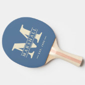 Monogramm und Name Overlay Polo Capri Blue Tischtennis Schläger (Seitenansicht)