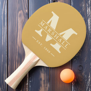 Monogramm und Name Overlay Sand Sunrise Tischtennis Schläger