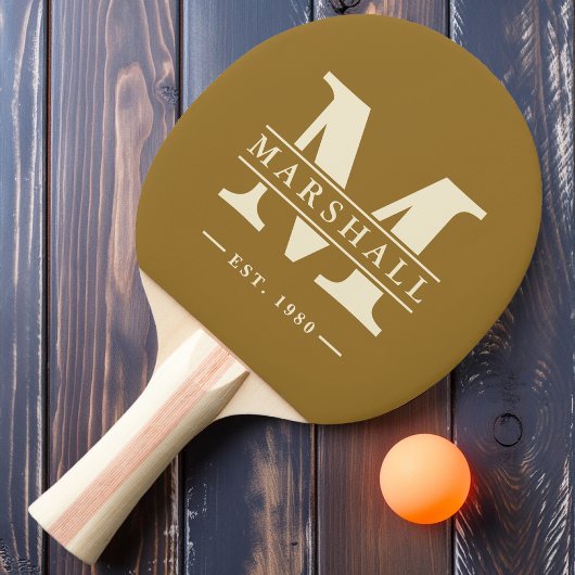 Monogramm und Name Overlay Warme Wüste Tischtennis Schläger