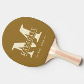 Monogramm und Name Overlay Warme Wüste Tischtennis Schläger (Seitenansicht)