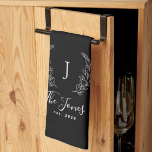 Monogramm und Name personalisiert elegant Geschirrtuch