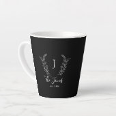 Monogramm und Name personalisiert elegant Milchtasse (Linke Ecke)