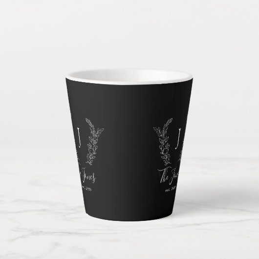 Monogramm und Name personalisiert elegant Milchtasse (Vorderseite)