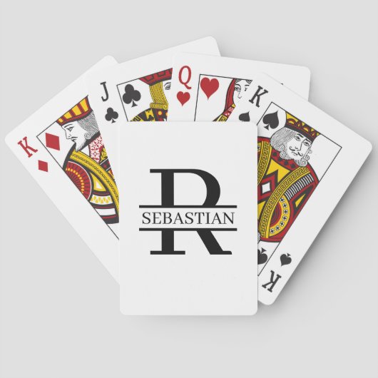 Monogramm und Name Personalisiert Spielkarten (Rückseite)