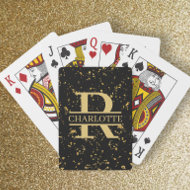 Monogramm und Name Personalisiert Spielkarten