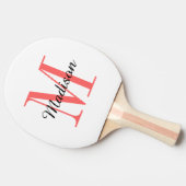 Monogramm und Name Personalisiert Tischtennis Schläger (Seitenansicht)