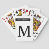 Monogramm und Name Personalisierter Set-Text Spielkarten (Rückseite)