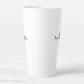 Monogramm und Name, Rosa und Schwarz personalisier Milchtasse (Vorderseite)