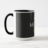 Monogramm und Name, Schwarz, Gold und Weiß Tasse (Links)