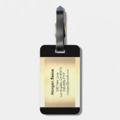 Monogramm und Name, Schwarzer und Grauer Text, geb Gepäckanhänger (Rückseite vertikal)