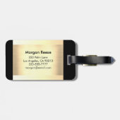 Monogramm und Name, Schwarzer und Grauer Text, geb Gepäckanhänger (Rückseite horizontal)