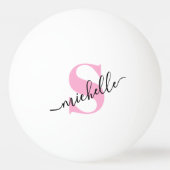 Monogramm und Name Script Personalisiert Tischtennisball (Vorderseite)