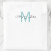 Monogramm und Namen, die Aufkleber wedding sind (Tasche)