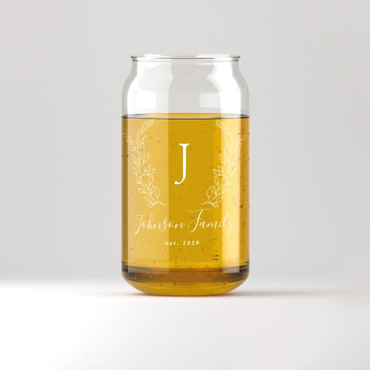 Monogramm und Namensskript personalisiert Dosenglas