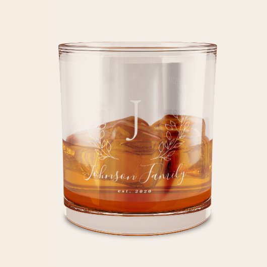 Monogramm und Namensskript personalisiert Whiskyglas