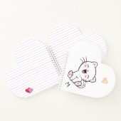 Monogramm und Niedliche Kitekatze auf Weiß Notizblock (Innenseite)