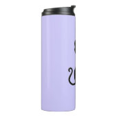 Monogramm und Niedliche Schwarze Katze auf Lichter Thermosbecher (Nach links gedreht)