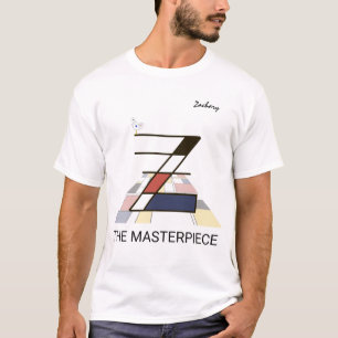 Monogramm und Niedlicher Vogel der Modernen Kunst  T-Shirt