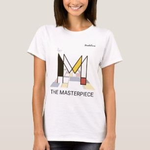 Monogramm und Niedlicher Vogel der Modernen Kunst  T-Shirt