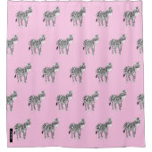 Monogramm und niedliches Zebra-Stilmuster Duschvorhang (Vorderseite)