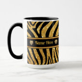 Monogramm und Personalisiert, Zebra Print-Tasse Tasse (Links)