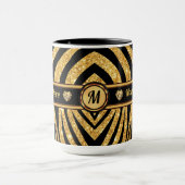 Monogramm und Personalisiert, Zebra Print-Tasse Tasse (Zentrum)