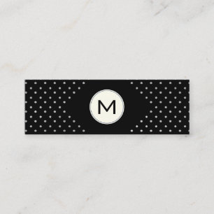Monogramm und Punkte Mini Visitenkarte