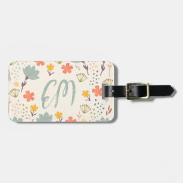 Monogramm und Quote Boho Blume Gepäckanhänger