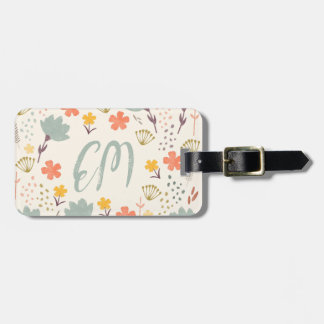 Monogramm und Quote Boho Blume Gepäckanhänger