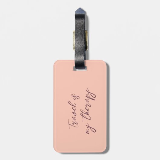 Monogramm und Quote Boho Blume Gepäckmarke Gepäckanhänger (Rückseite vertikal)