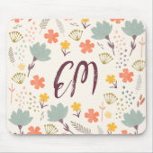 Monogramm und Quote Boho Blume Mausklick Mousepad (Vorne)