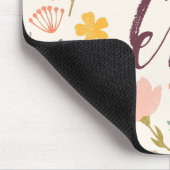 Monogramm und Quote Boho Blume Mousepad (Ecke)