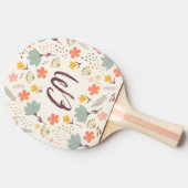 Monogramm und Quote Boho Blume Tischtennis Schläger (Seitenansicht)