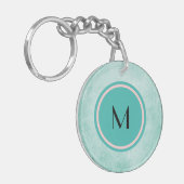 Monogramm und Schmetterling in minzgrün Schlüsselanhänger (Vorderseite links)