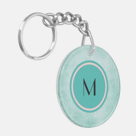 Monogramm und Schmetterling in minzgrün Schlüsselanhänger (Vorderseite links)