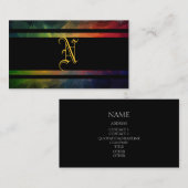 Monogramm-und Schwarz-Streifen Visitenkarte (Vorne/Hinten)