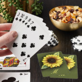 Monogramm und Sonnenblume Spielkarten (In Situ)