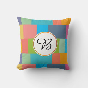 Monogramm und Streifen gemustert Kissen