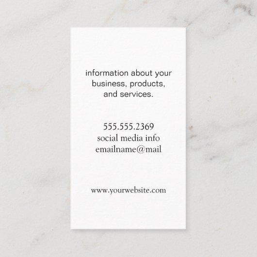 Monogramm und Streifen Visitenkarte (Rückseite)