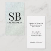 Monogramm und Streifen Visitenkarte (Vorne/Hinten)