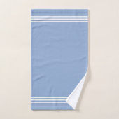 Monogramm und weiße Streifen auf hellblau Badhandtuch Set (Handtuch)