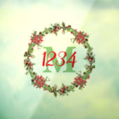 Monogramm- und Zahlen-Weihnachtskranz Fensteraufkleber (Blatt 3)